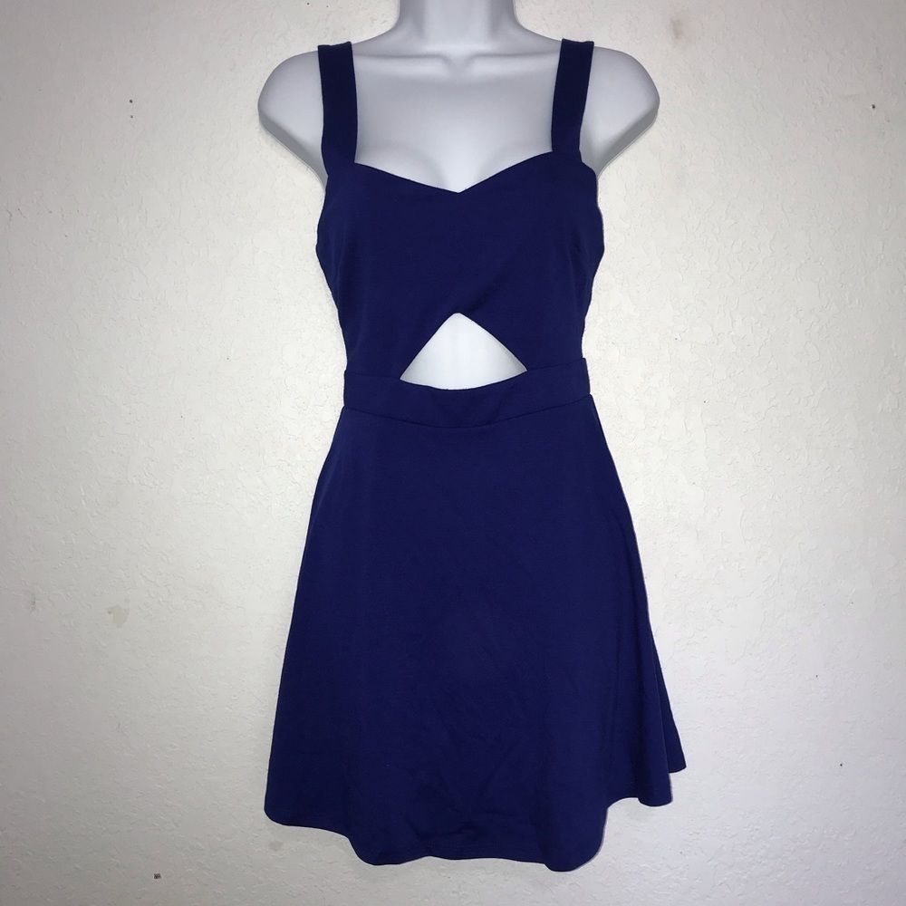 Forever 21 Knit Cut Out Blue Women Dress S